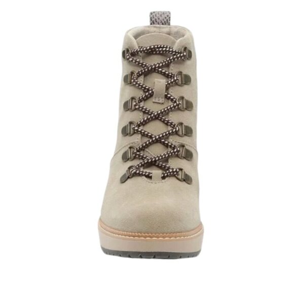 Toms Melrose Wedge Bootie Lace-Up Boots, Taupe/Stone, 8.5 - Picture 8 of 14